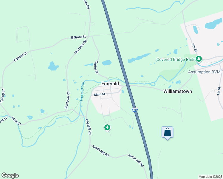 map of restaurants, bars, coffee shops, grocery stores, and more near 7825 Center Street in Slatington