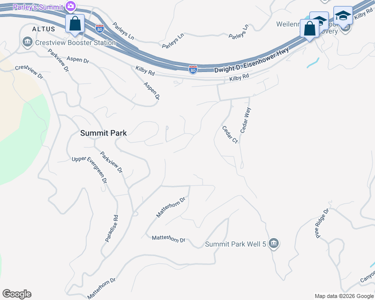 map of restaurants, bars, coffee shops, grocery stores, and more near 4933 Ponderosa Court in Park City