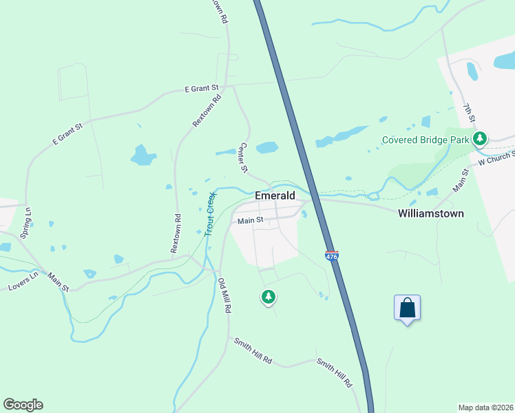map of restaurants, bars, coffee shops, grocery stores, and more near 3452 Franklin Street in Slatington