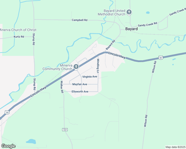 map of restaurants, bars, coffee shops, grocery stores, and more near 22902 Virginia Avenue in Minerva