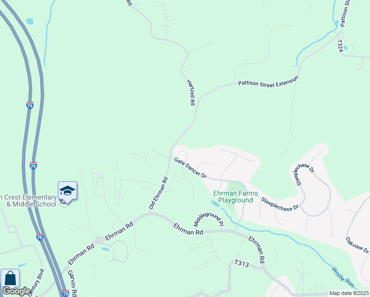 map of restaurants, bars, coffee shops, grocery stores, and more near 608 Gallahadion Court in Cranberry Township