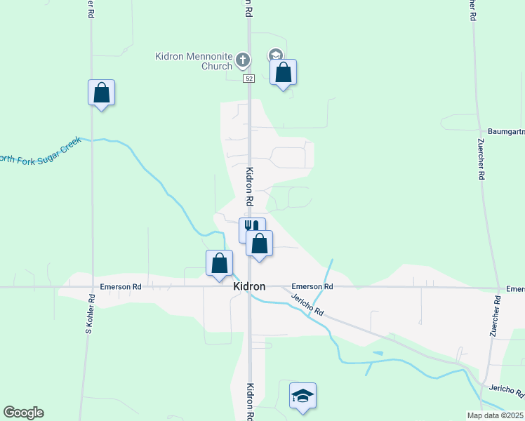map of restaurants, bars, coffee shops, grocery stores, and more near 4476 Kidron Road in Dalton