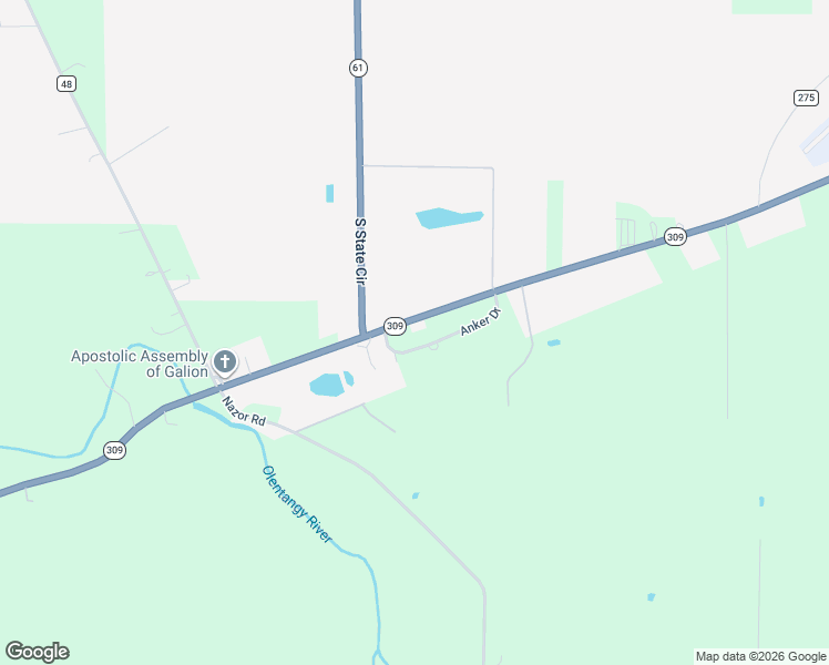 map of restaurants, bars, coffee shops, grocery stores, and more near 7855 South State Circle in Galion