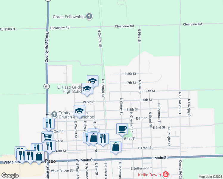 map of restaurants, bars, coffee shops, grocery stores, and more near 11 East 6th Street in El Paso