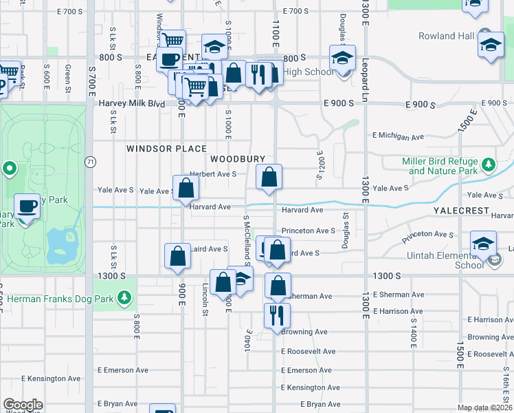 map of restaurants, bars, coffee shops, grocery stores, and more near in 