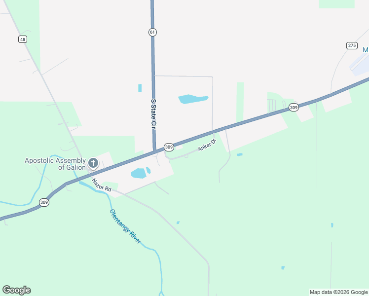 map of restaurants, bars, coffee shops, grocery stores, and more near 7855 South State Circle in Galion