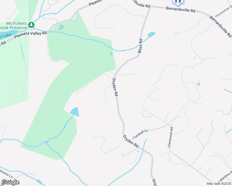map of restaurants, bars, coffee shops, grocery stores, and more near 142-174 Dryden Road in Bernardsville