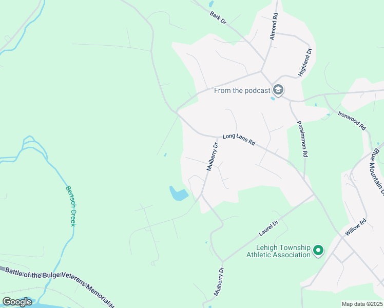 map of restaurants, bars, coffee shops, grocery stores, and more near 4578 Barbara Lane in Walnutport