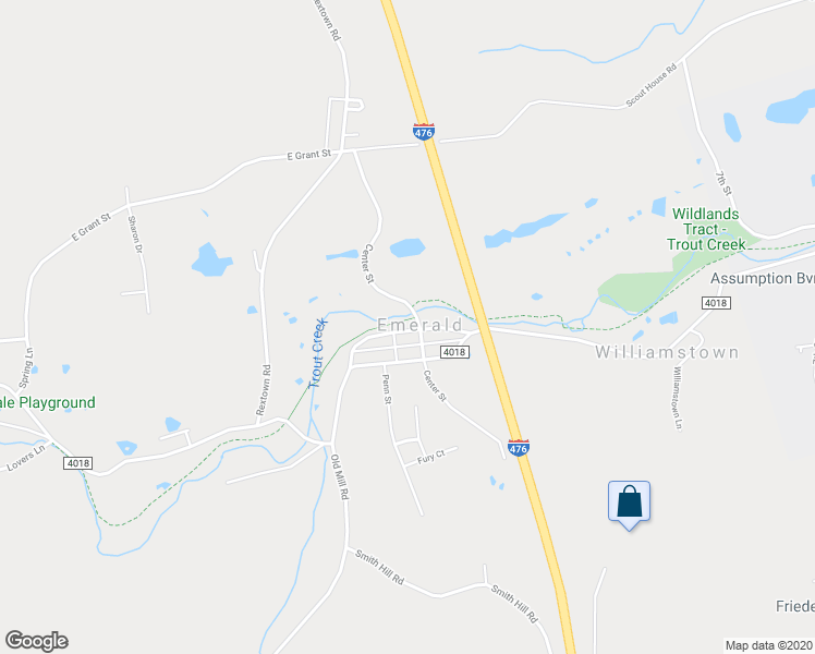 map of restaurants, bars, coffee shops, grocery stores, and more near 3415 Franklin Street in Slatington