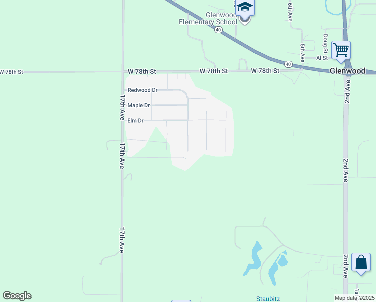 map of restaurants, bars, coffee shops, grocery stores, and more near 95 Redwood Drive in Kearney