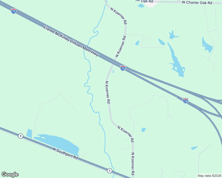 map of restaurants, bars, coffee shops, grocery stores, and more near 4630 North Koerner Road in Peoria