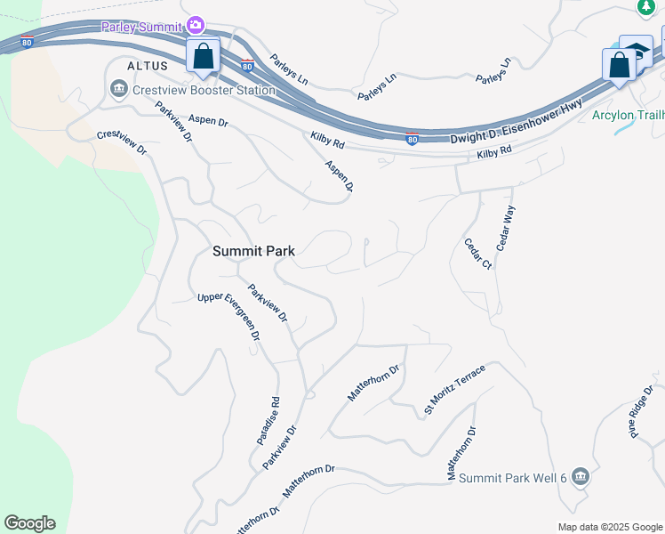 map of restaurants, bars, coffee shops, grocery stores, and more near 415 Woodland Drive in Park City