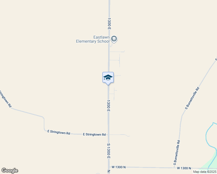 map of restaurants, bars, coffee shops, grocery stores, and more near 47 South 1300 East in Burnettsville