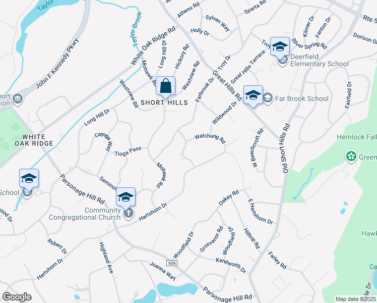 map of restaurants, bars, coffee shops, grocery stores, and more near 21 Highview Road in Essex County