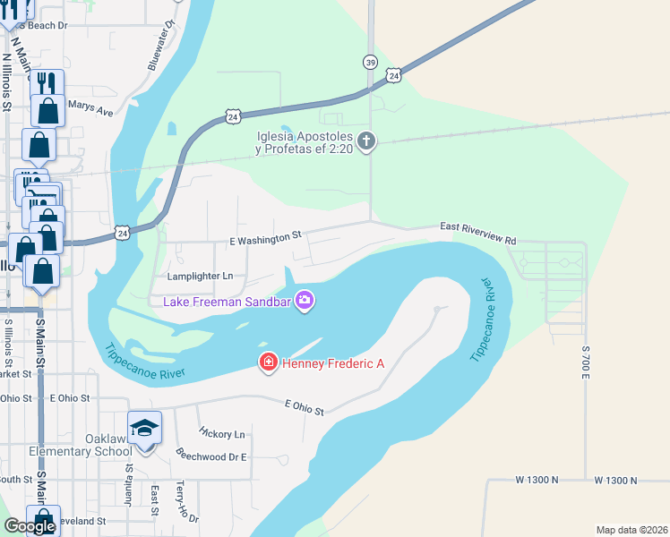 map of restaurants, bars, coffee shops, grocery stores, and more near 825 East Edgewater Court in Monticello
