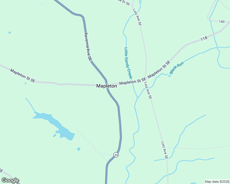 map of restaurants, bars, coffee shops, grocery stores, and more near 8604 Mapleton Street Southeast in East Canton