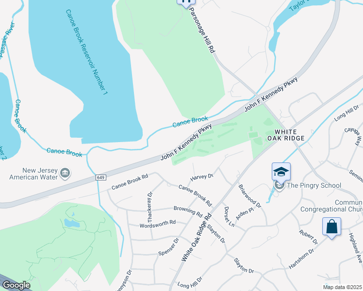 map of restaurants, bars, coffee shops, grocery stores, and more near 167 John F Kennedy Parkway in Millburn