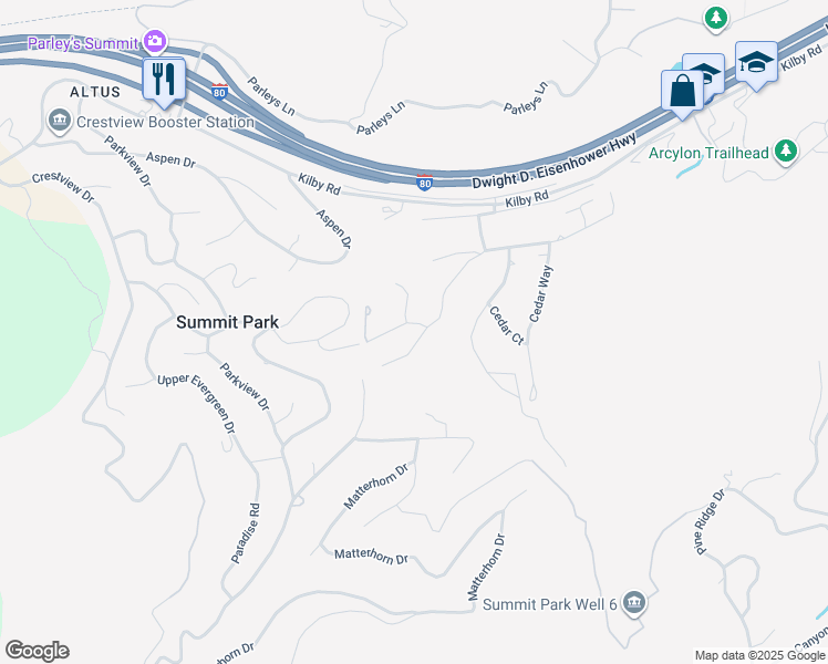 map of restaurants, bars, coffee shops, grocery stores, and more near 4915 Ponderosa Drive in Park City