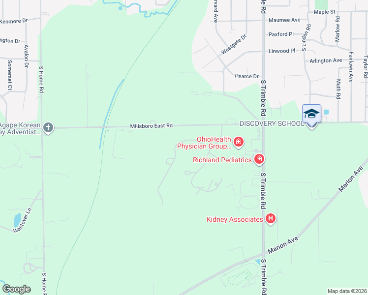map of restaurants, bars, coffee shops, grocery stores, and more near 1157 Deer Run Road in Mansfield