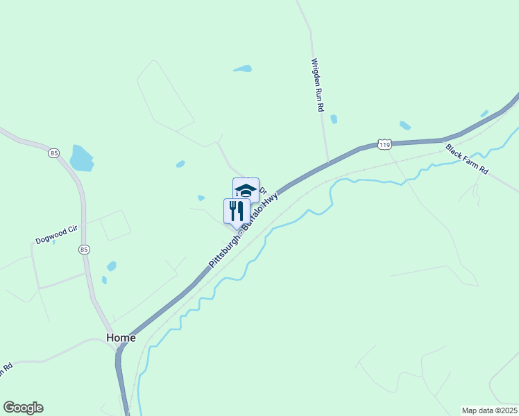 map of restaurants, bars, coffee shops, grocery stores, and more near 2535 U.S. 119 in Greensburg