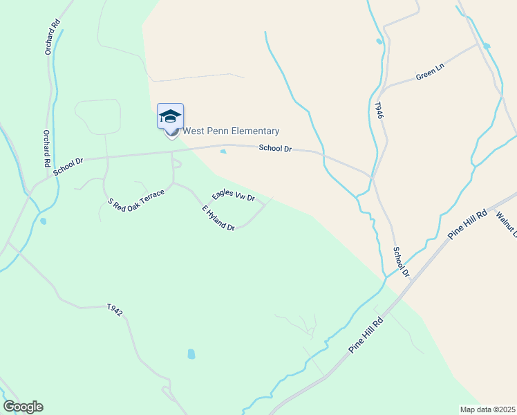 map of restaurants, bars, coffee shops, grocery stores, and more near Eagles View Drive in Schuylkill County