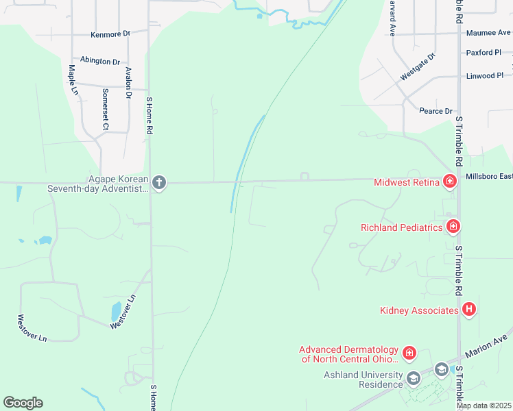 map of restaurants, bars, coffee shops, grocery stores, and more near 1301 Millsboro Road in Mansfield