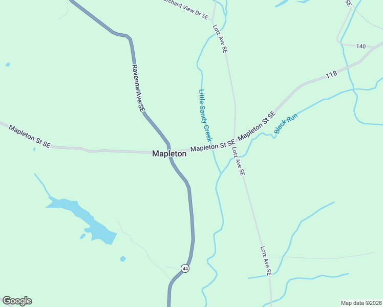 map of restaurants, bars, coffee shops, grocery stores, and more near 8604 Mapleton Street Southeast in East Canton