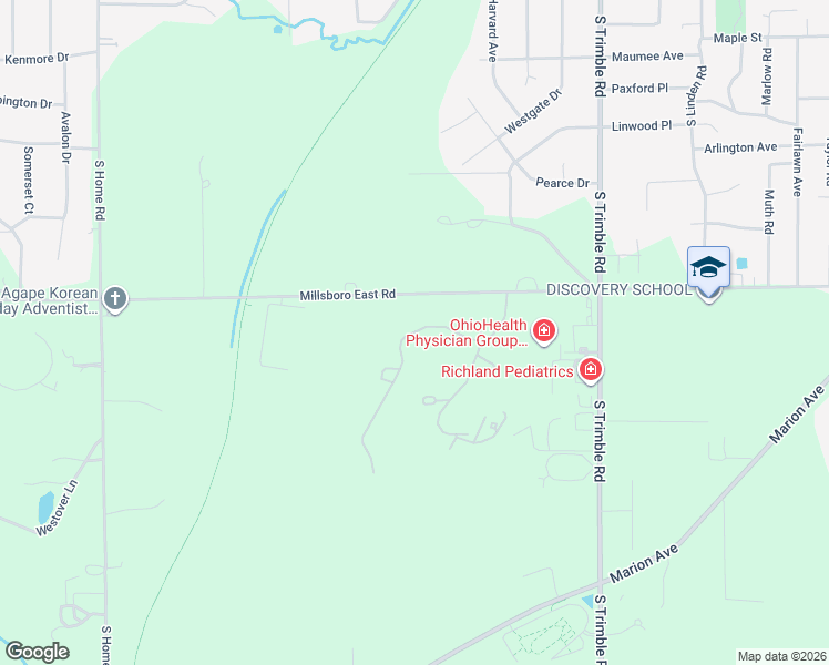 map of restaurants, bars, coffee shops, grocery stores, and more near 1157 Deer Run Road in Mansfield