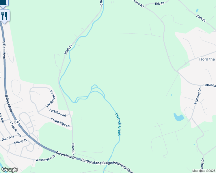 map of restaurants, bars, coffee shops, grocery stores, and more near 540 Birch Drive in Walnutport
