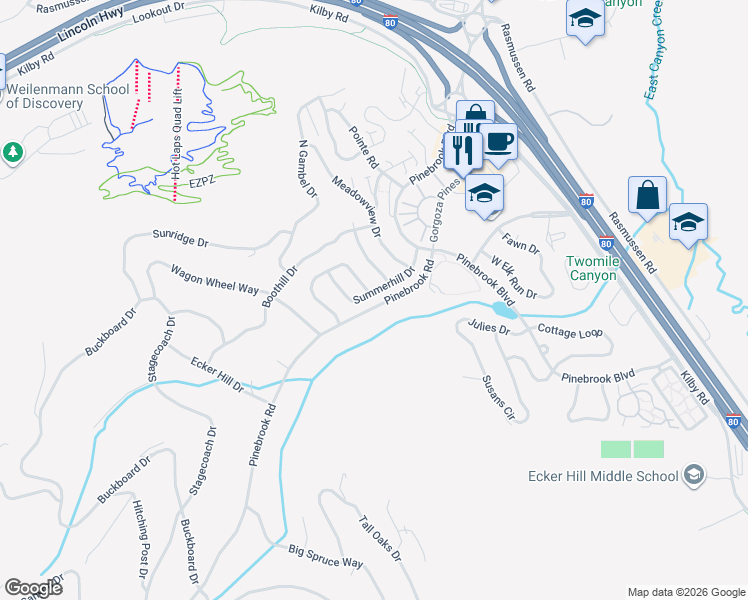 map of restaurants, bars, coffee shops, grocery stores, and more near 7902 Summerhill Dr in Park City