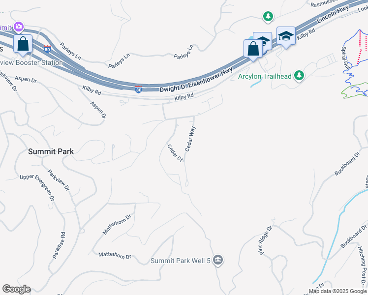 map of restaurants, bars, coffee shops, grocery stores, and more near 7857 Cedar Way in Park City