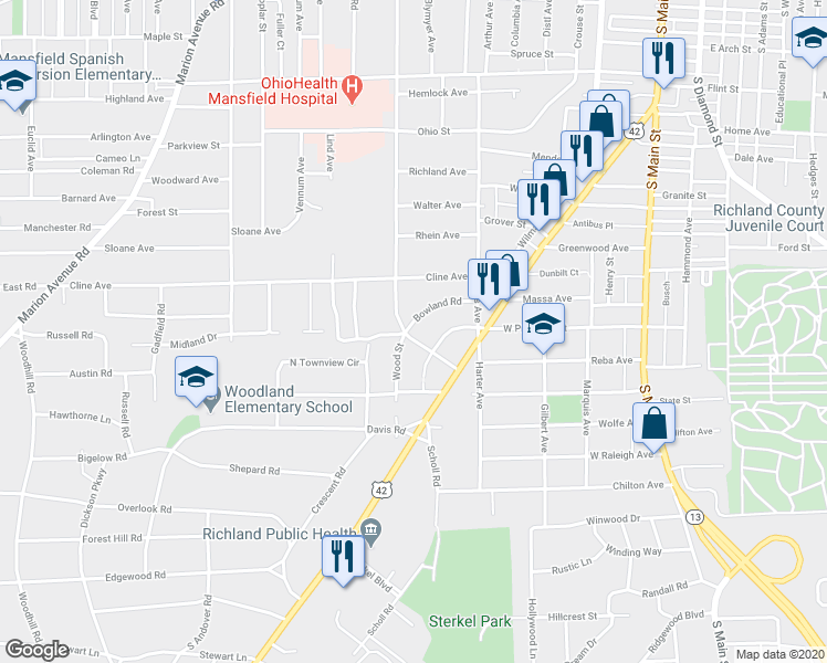 map of restaurants, bars, coffee shops, grocery stores, and more near 328 Abbeyfeale Road in Mansfield
