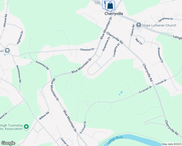 map of restaurants, bars, coffee shops, grocery stores, and more near 509 Longacre Drive in Cherryville