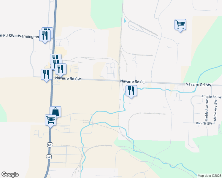 map of restaurants, bars, coffee shops, grocery stores, and more near 8252 511 in Massillon