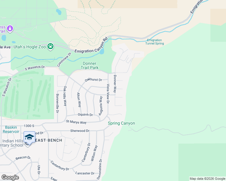 map of restaurants, bars, coffee shops, grocery stores, and more near 1064 Donner Way in Salt Lake City