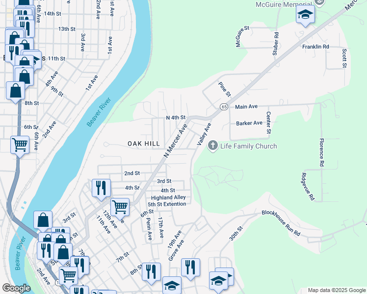 map of restaurants, bars, coffee shops, grocery stores, and more near 1701 North 2nd Street in New Brighton