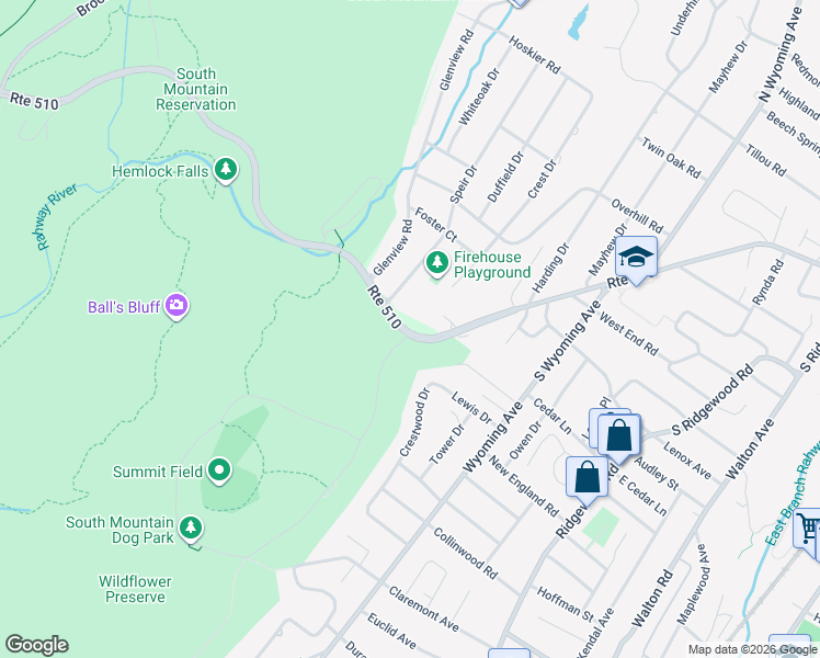 map of restaurants, bars, coffee shops, grocery stores, and more near 8 Speir Drive in South Orange