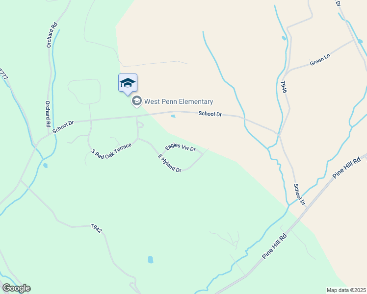 map of restaurants, bars, coffee shops, grocery stores, and more near Eagles View Drive in Schuylkill County
