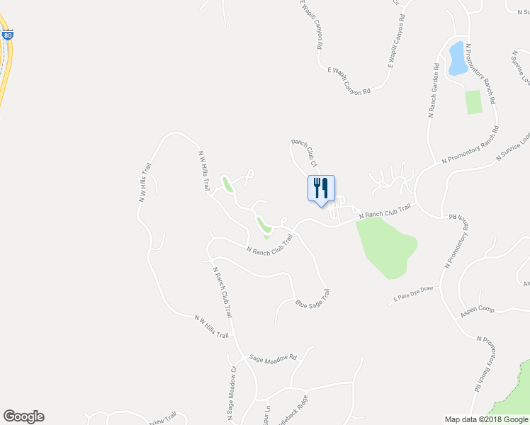 map of restaurants, bars, coffee shops, grocery stores, and more near 3618 Blue Sage Trail in Park City