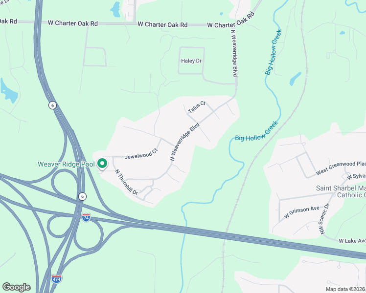 map of restaurants, bars, coffee shops, grocery stores, and more near 4826 N Weaverridge Blvd in Peoria