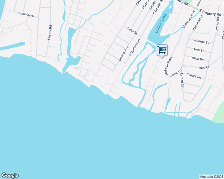 map of restaurants, bars, coffee shops, grocery stores, and more near 315 South Dunton Avenue in East Patchogue