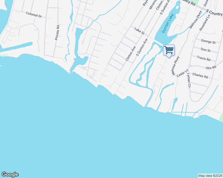 map of restaurants, bars, coffee shops, grocery stores, and more near 2 Reel Street in East Patchogue