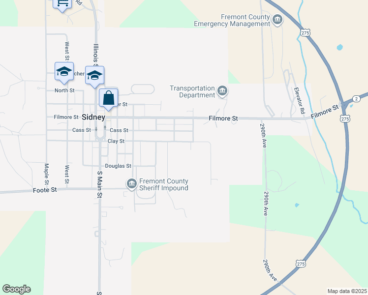 map of restaurants, bars, coffee shops, grocery stores, and more near 500-612 Birch Street in Sidney