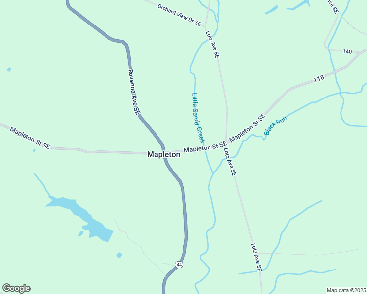map of restaurants, bars, coffee shops, grocery stores, and more near 8604 Mapleton Street Southeast in East Canton