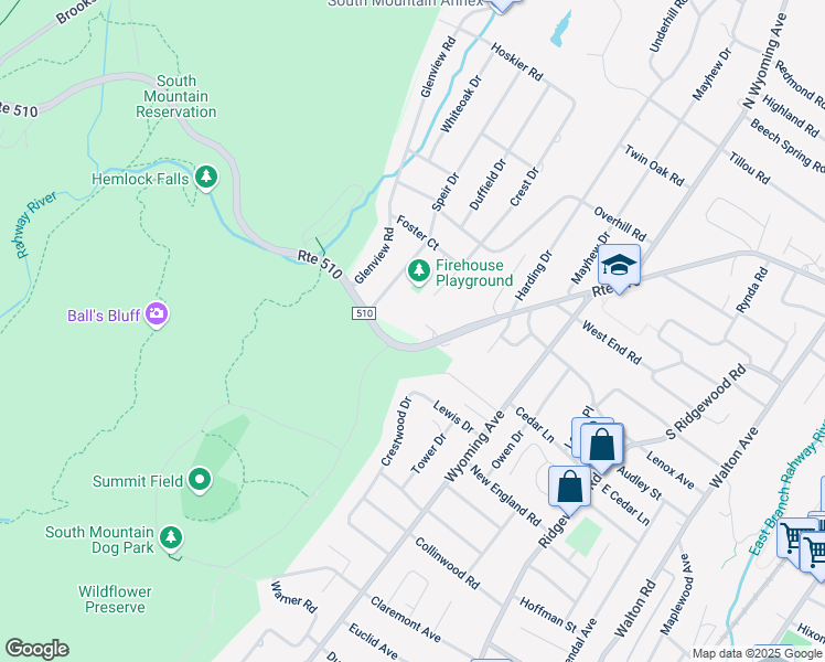 map of restaurants, bars, coffee shops, grocery stores, and more near 609 West South Orange Avenue in South Orange