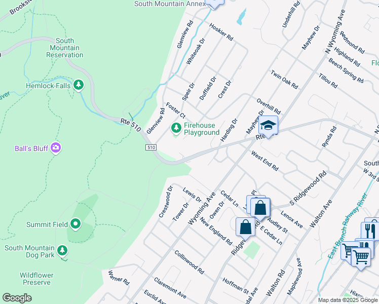 map of restaurants, bars, coffee shops, grocery stores, and more near 616 West South Orange Avenue in Maplewood