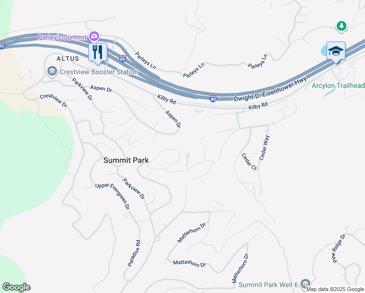 map of restaurants, bars, coffee shops, grocery stores, and more near 355 Woodland Dr in Park City