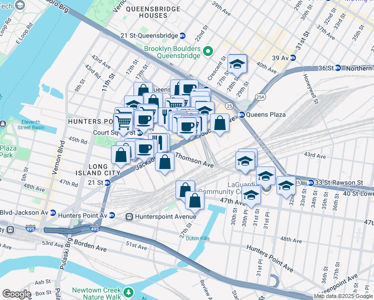 map of restaurants, bars, coffee shops, grocery stores, and more near in 