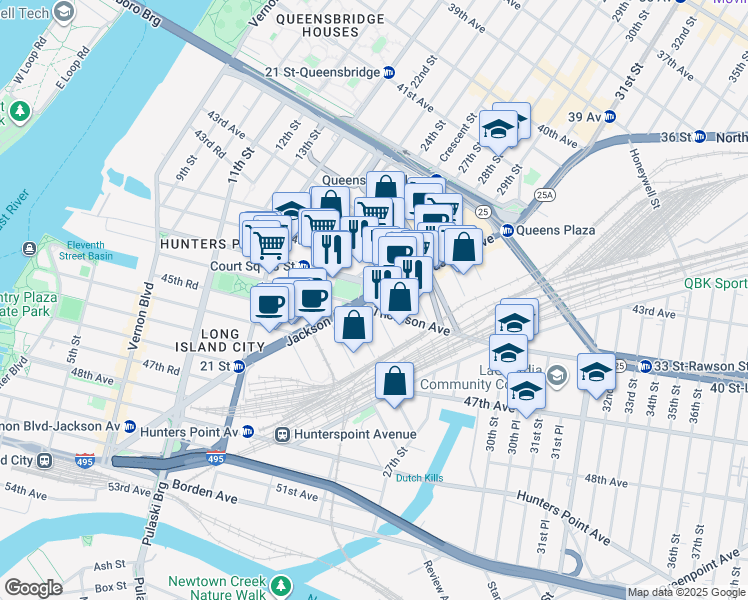 map of restaurants, bars, coffee shops, grocery stores, and more near in 