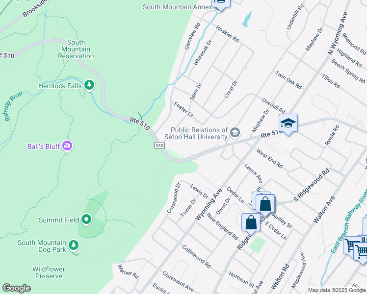 map of restaurants, bars, coffee shops, grocery stores, and more near 609 West South Orange Avenue in South Orange Village